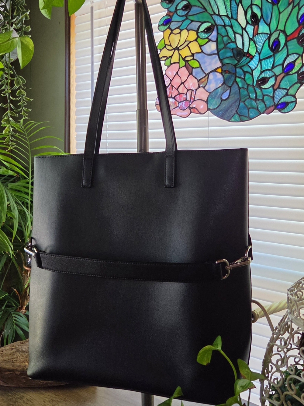 Away Black Leather Large Tote Bag Travel Business Men's Women's - Picture 2 of 11